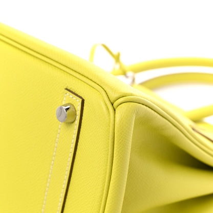 Hermes Epsom Candy Birkin 30 Lime Gris Perle 8 of 15