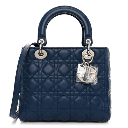Christian Dior Lambskin Cannage Medium Lady Dior Blue 1 of 9