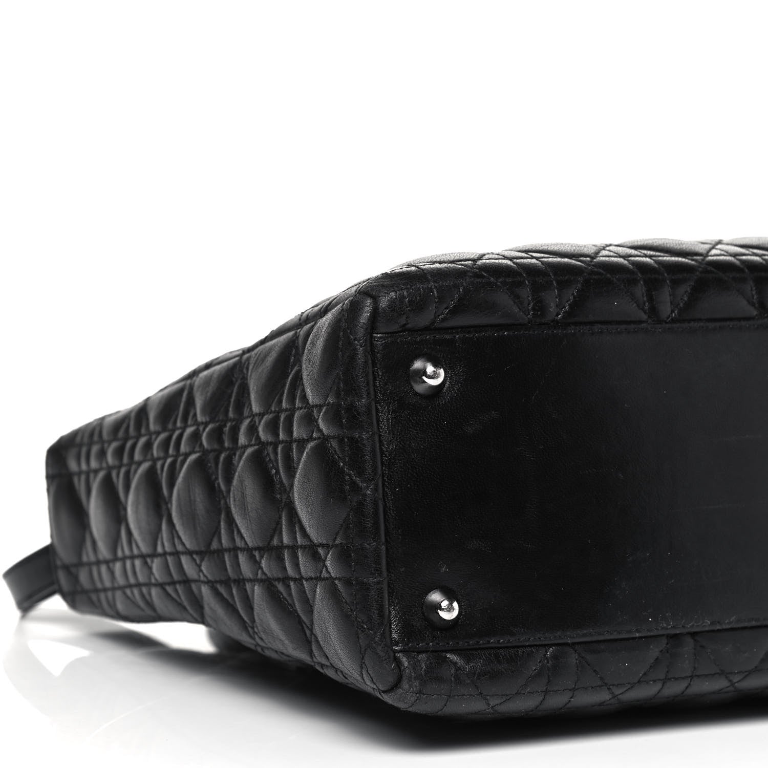 Christian Dior Lambskin Cannage Large Lady Dior Black 9 of 10