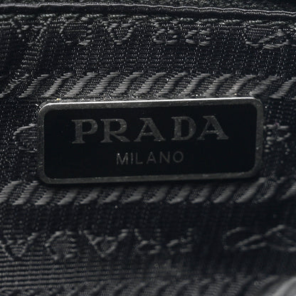 Prada Tessuto Nylon Vela Saffiano Necessaire Wristlet Pouch Black 6 of 6
