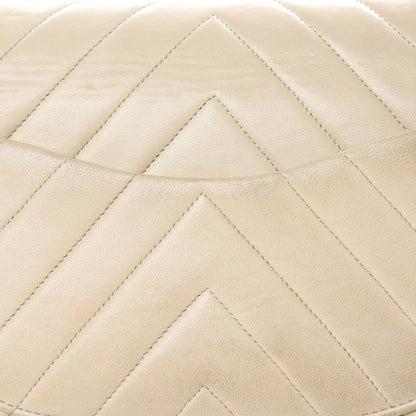 Chanel Lambskin Chevron Quilted Medium Double Flap Beige 24 of 24