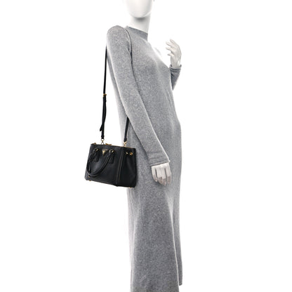 Prada Saffiano Small Galleria Double Zip Tote Black 2 of 8