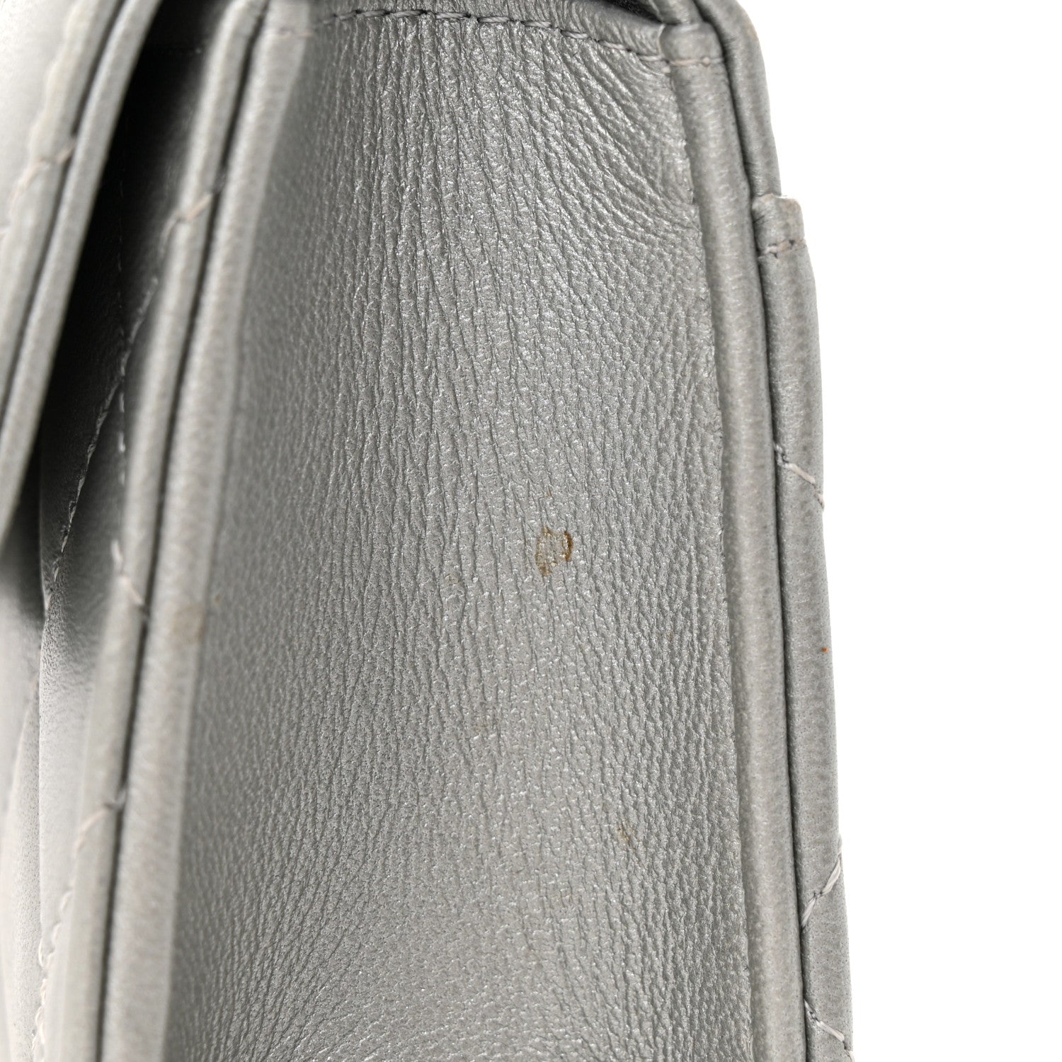 Chanel Lambskin Quilted Chain Top Handle Phone Holder With Chain Silver 13 of 14