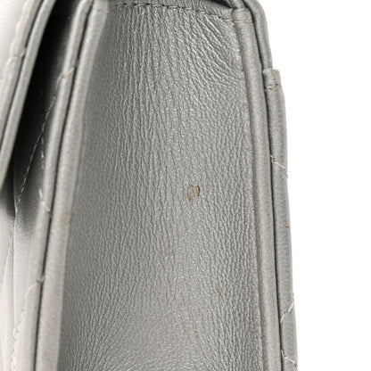 Chanel Lambskin Quilted Chain Top Handle Phone Holder With Chain Silver 13 of 14