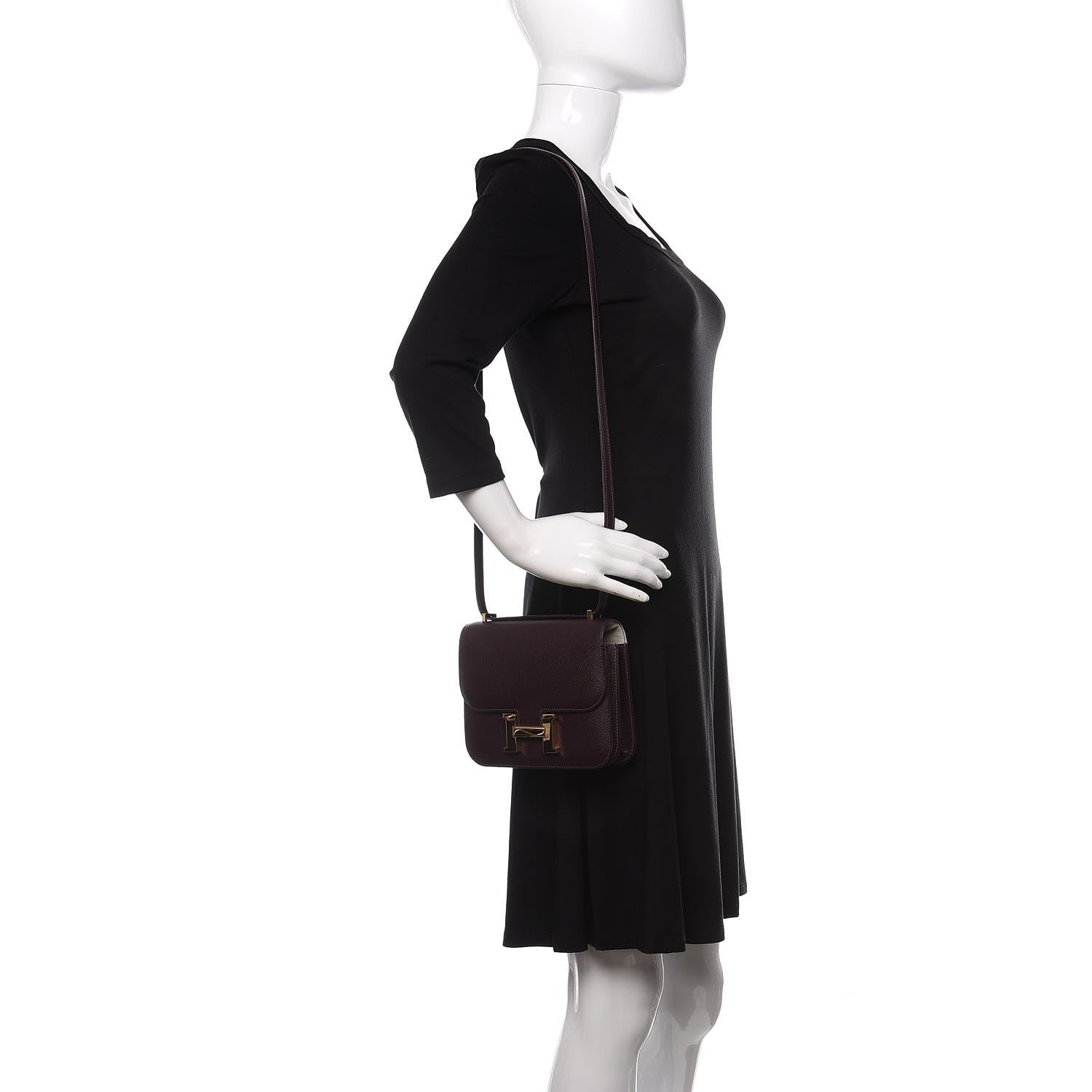 Hermes Epsom Horseshoe Constance 18 Raisin Gris Mouette 2 of 11