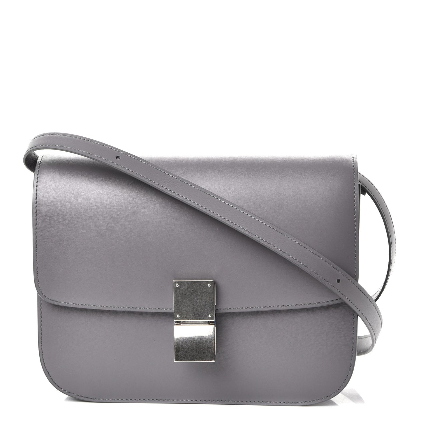 Smooth Calfskin Medium Classic Box Flap Bag Storm