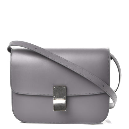 Celine Smooth Calfskin Medium Classic Box Flap Bag Storm 1 of 9