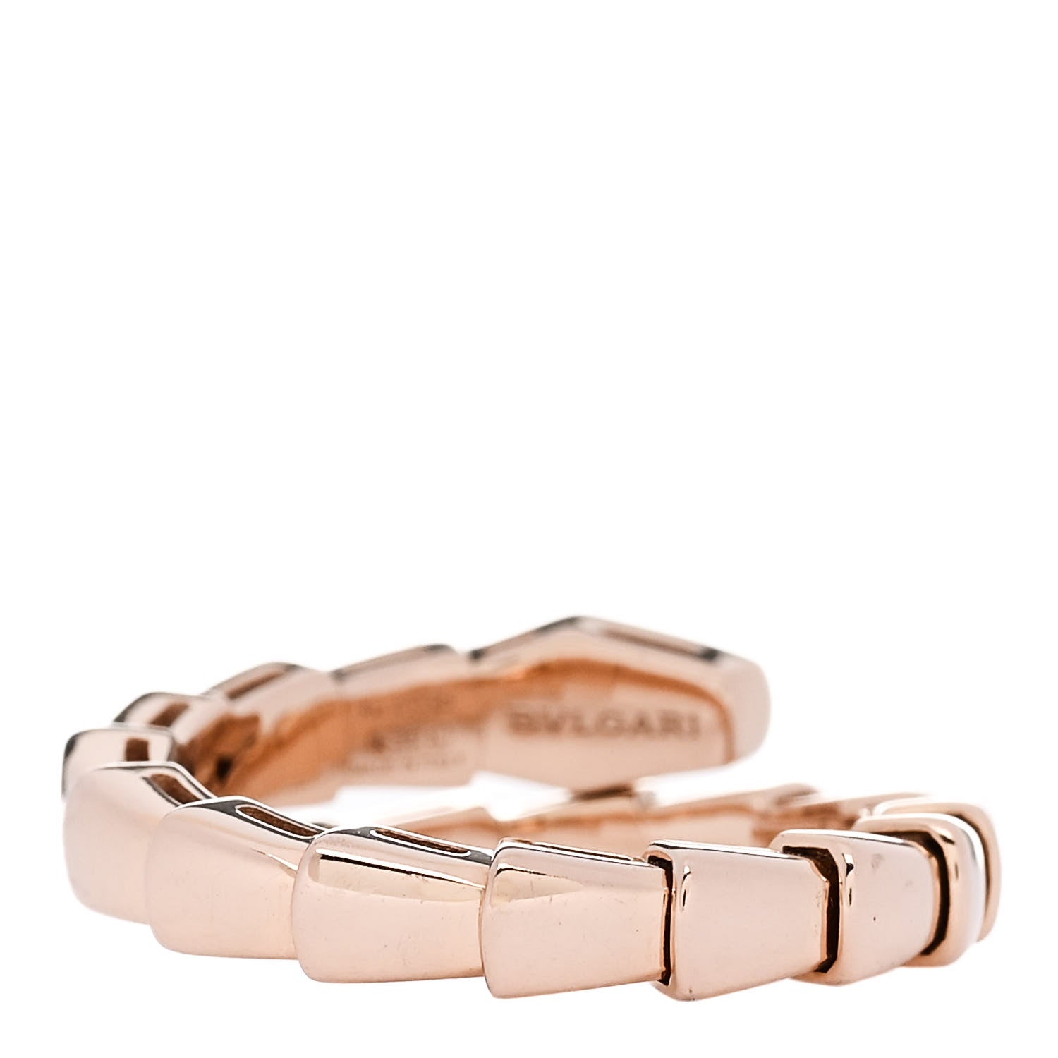 Bulgari 18K Rose Gold Diamond Serpenti Viper Single Spiral Ring 51 5.75 -  53 6.5 3 of 5