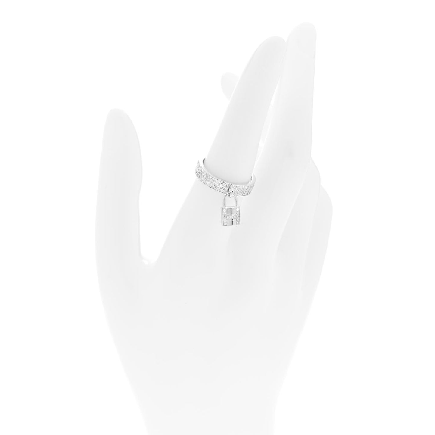 18K White Gold Diamond MM Kelly Clochette Ring 54 7