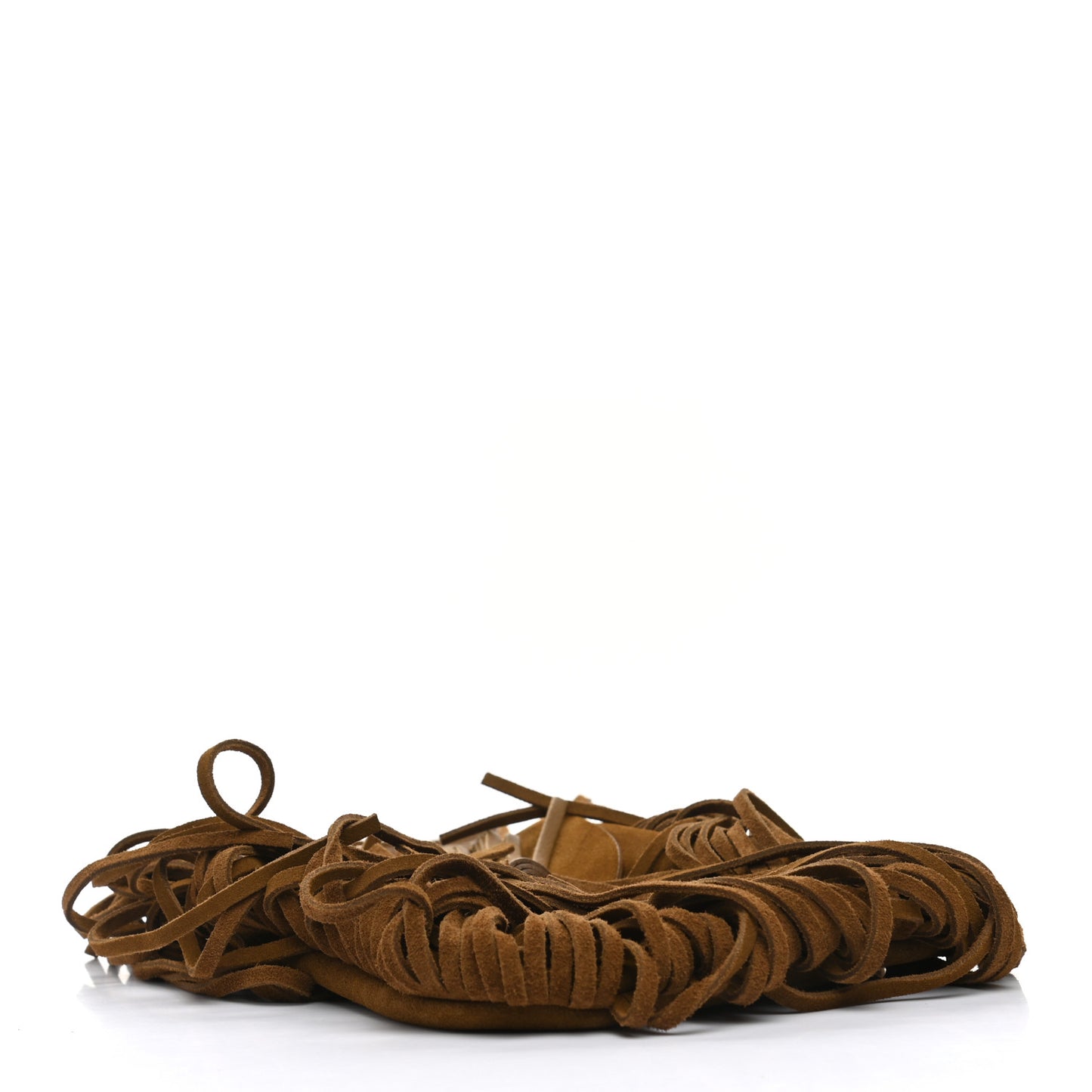 Suede Fringe Flat Anita Crossbody Bag Camel