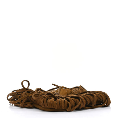 Saint Laurent Suede Fringe Flat Anita Crossbody Bag Camel 4 of 10