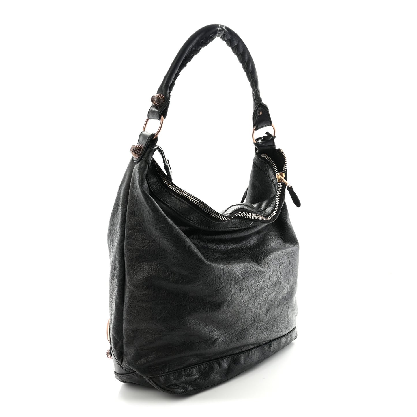 Agneau Giant 21 Rose Gold Hardware Day Hobo Black