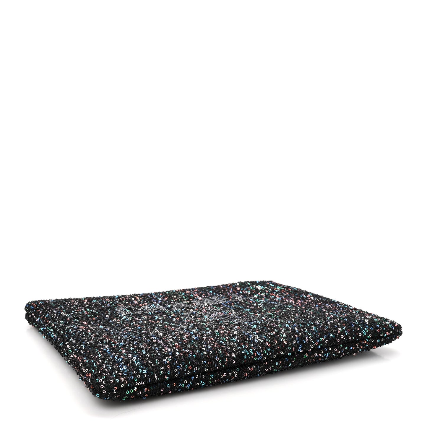 Canvas Sequin Medium Deauville Cosmetic Pouch Black