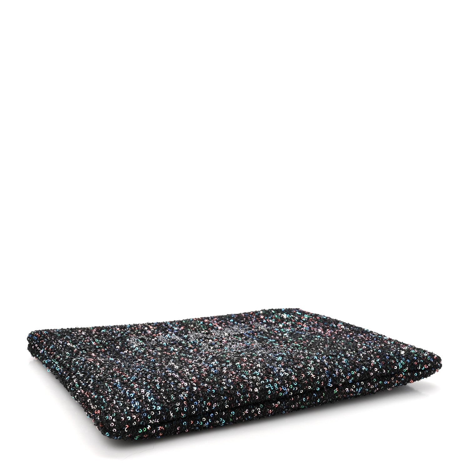 Chanel Canvas Sequin Medium Deauville Cosmetic Pouch Black 4 of 8