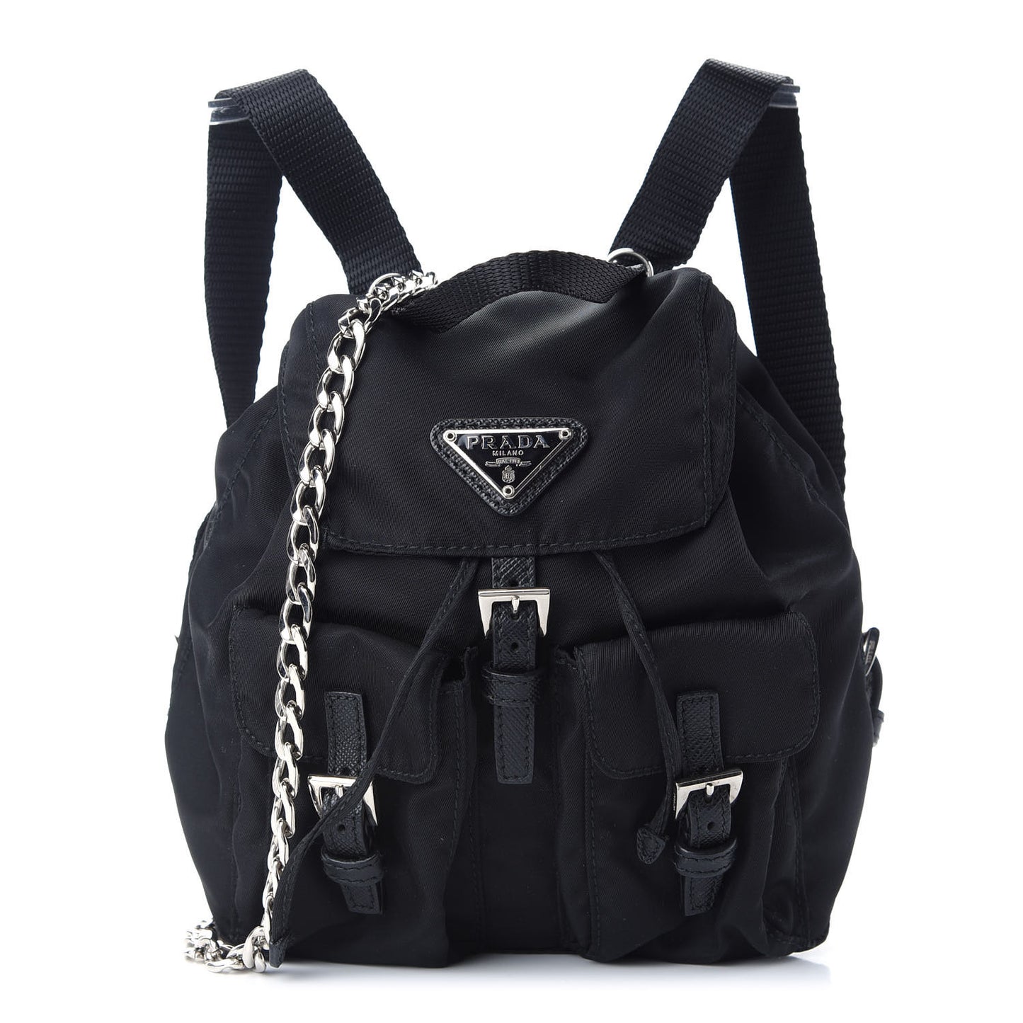 Nylon Vela Mini Crossbody Backpack Black