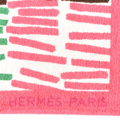 Hermes Cotton Terry Voile Sur Gallee Beach Towel Rose 3 of 4