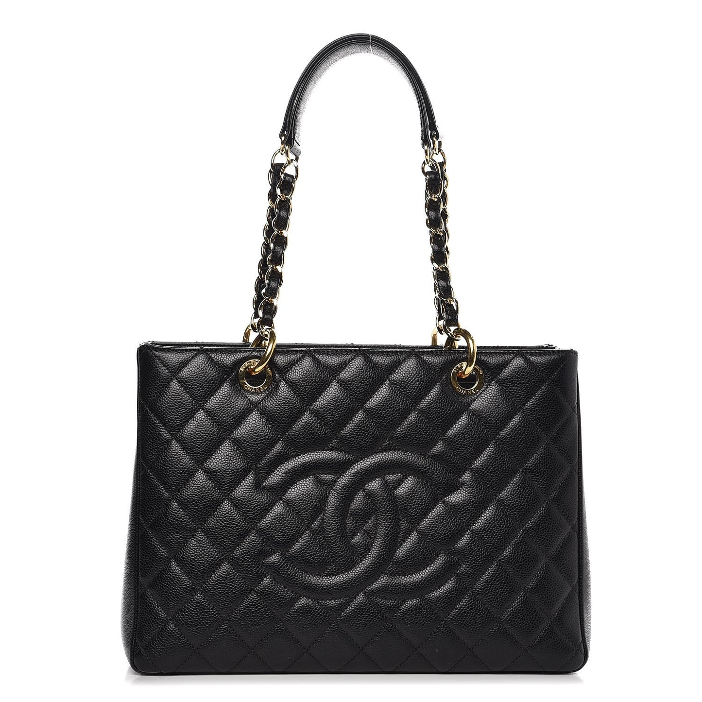 Caviar Quilted Grand Shopping Tote GST Black