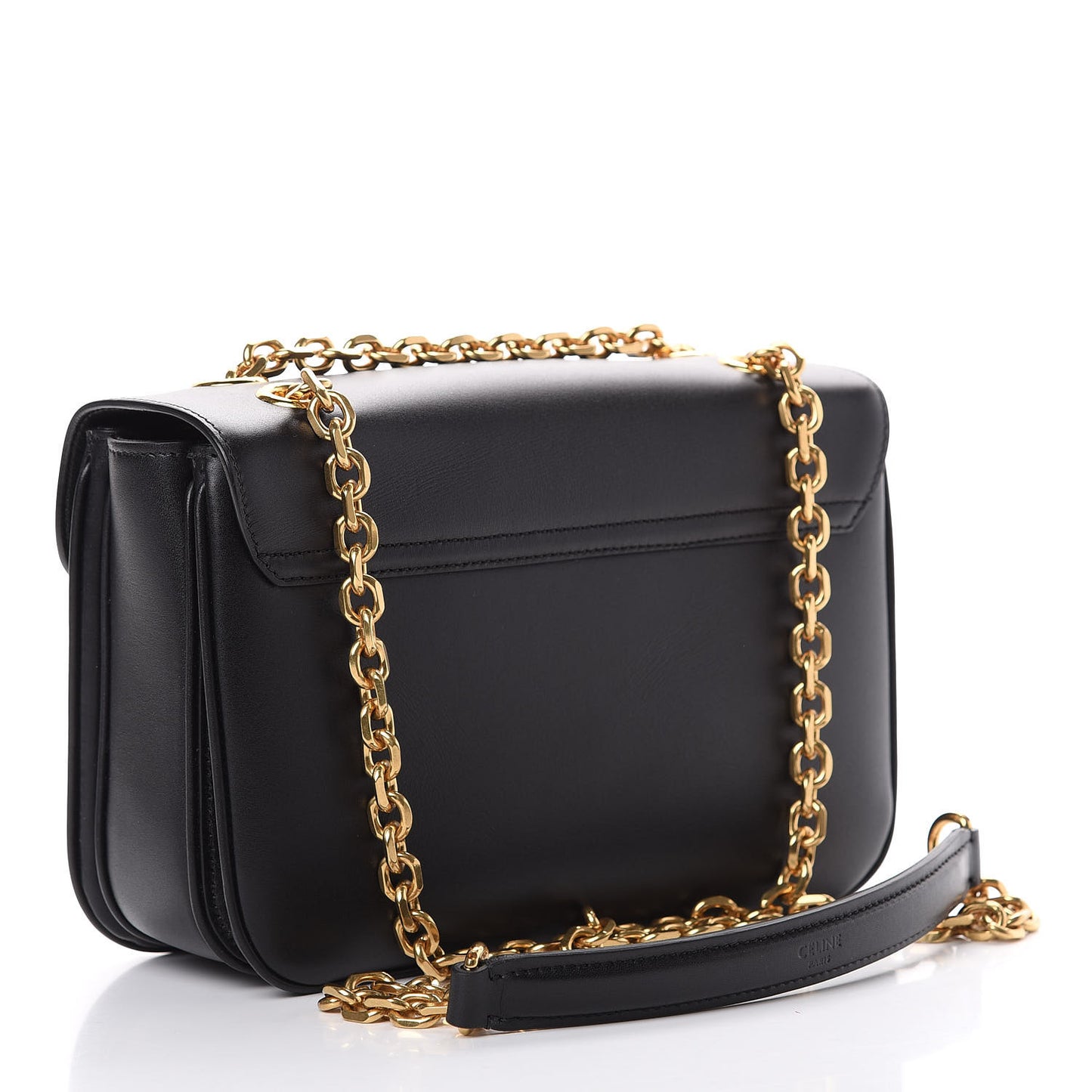 Shiny Calfskin Medium C Bag Black