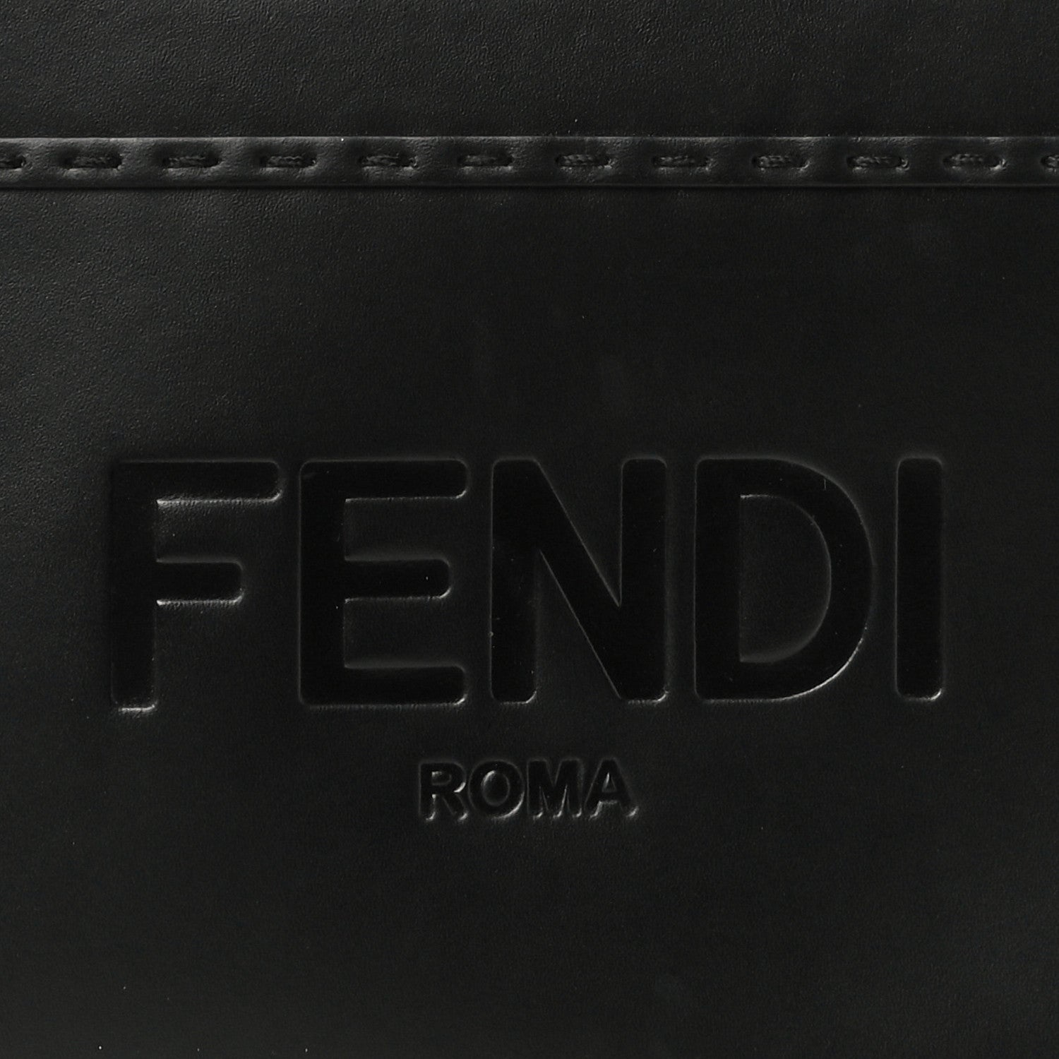 Fendi Vitello King Logo Embossed Mini East West Shopper Black 8 of 11