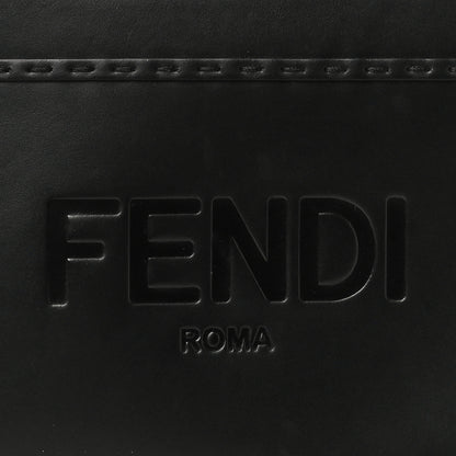 Fendi Vitello King Logo Embossed Mini East West Shopper Black 8 of 11