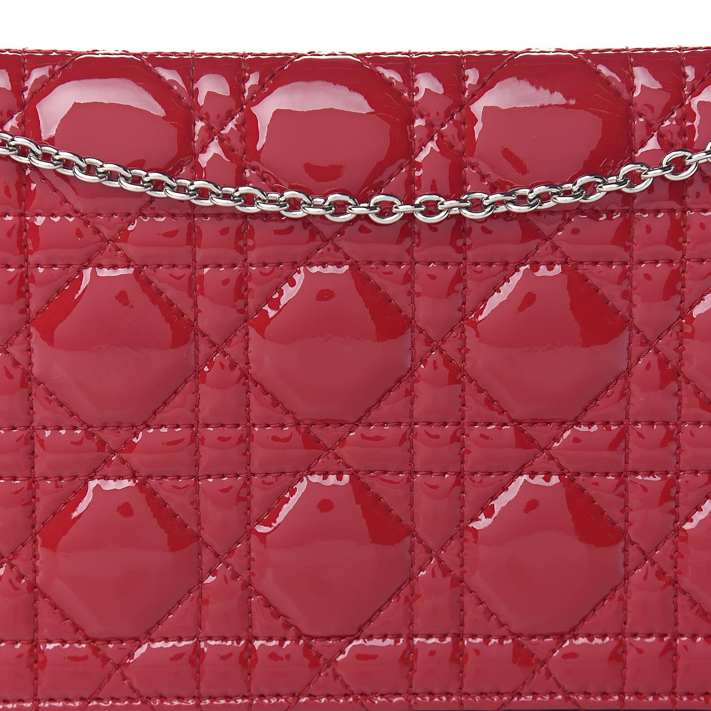 Patent Cannage Lady Dior Convertible Clutch Red