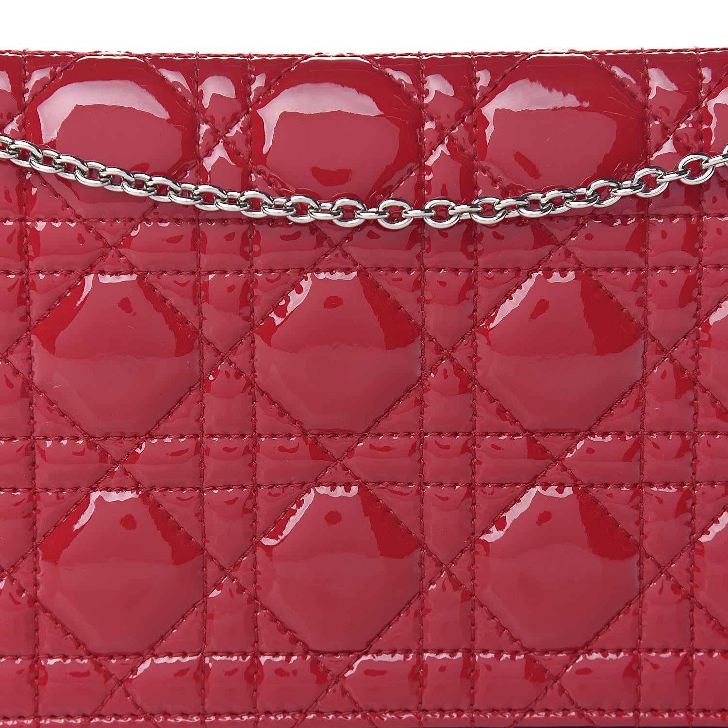 Christian Dior Patent Cannage Lady Dior Convertible Clutch Red 12 of 12
