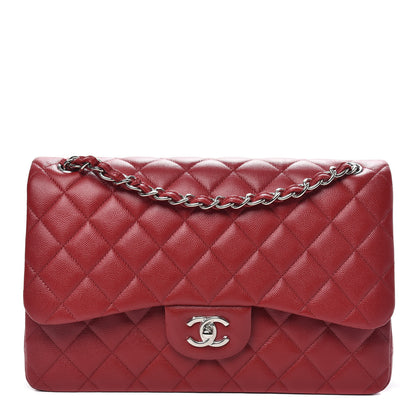 Chanel Caviar Quilted Jumbo Double Flap Red 1 of 11