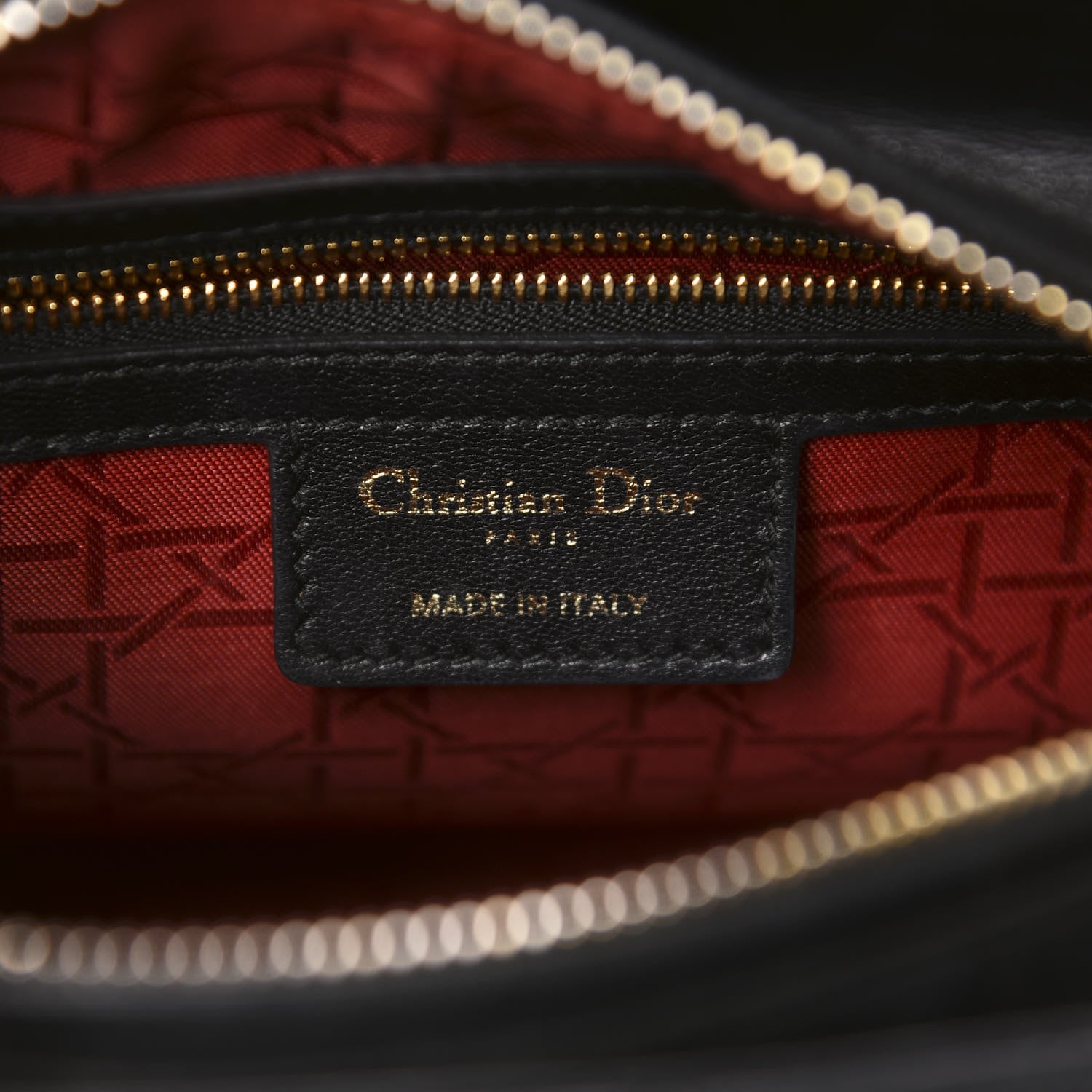 Christian Dior Lambskin Cannage Medium Lady Dior Black 9 of 11