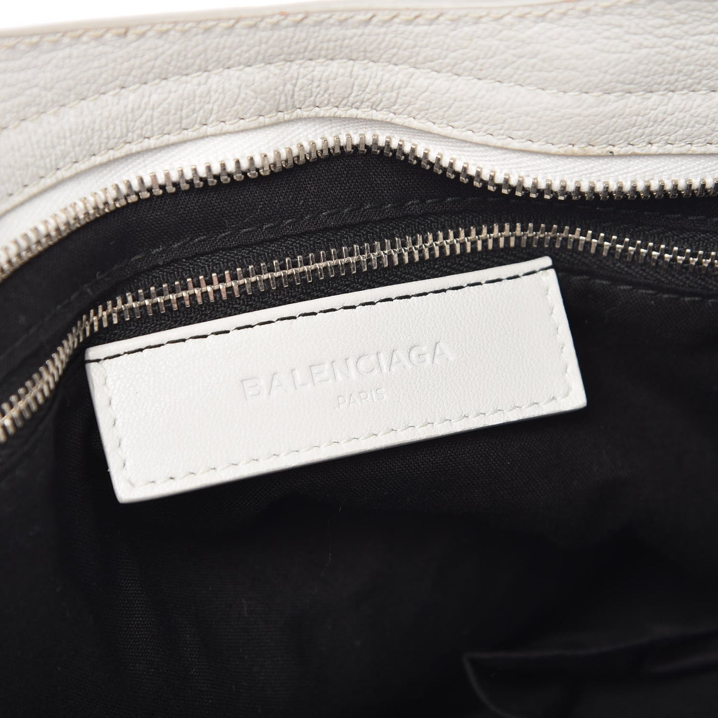 Chevre Silver Metallic Edge Hardware City White