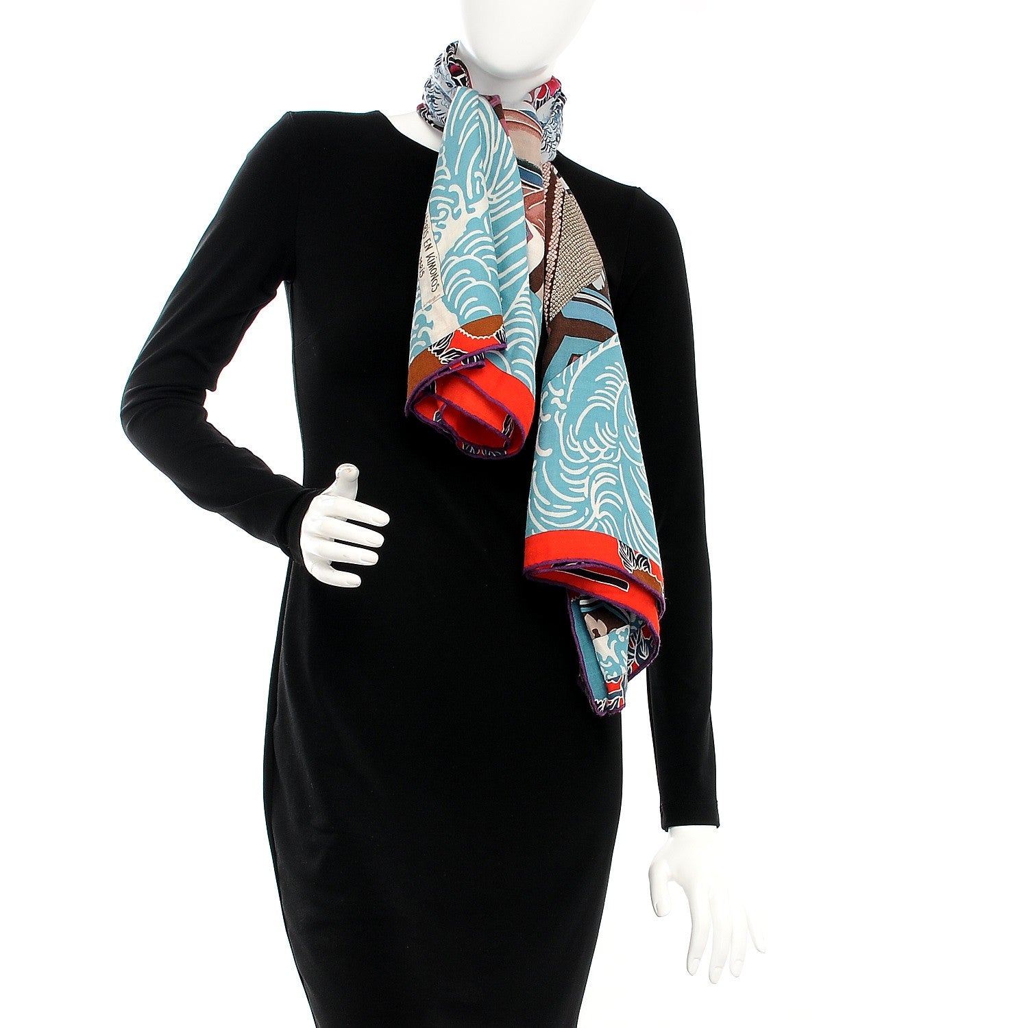 Hermes Cashmere Silk Ex Libris En Monogram Kimonos Shawl 140 2 of 5