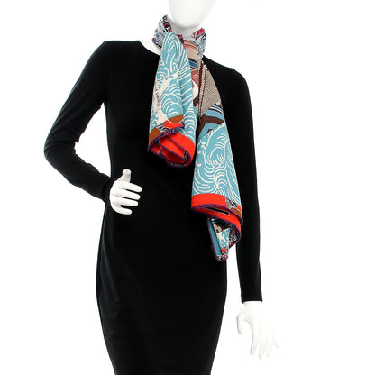 Hermes Cashmere Silk Ex Libris En Monogram Kimonos Shawl 140 2 of 5