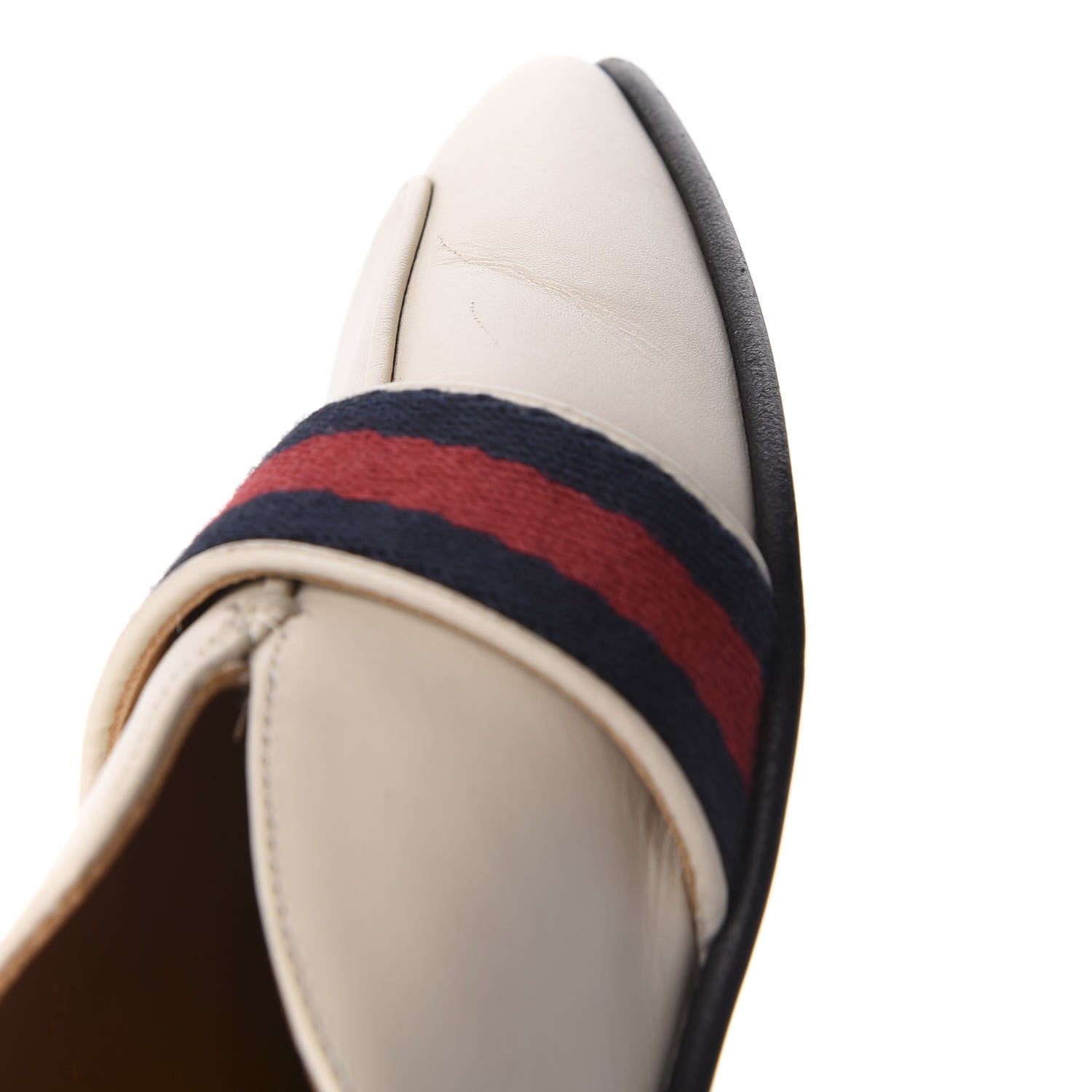 Gucci Calfskin Web Womens Peyton GG Slippers 37 Mystic White 15 of 16