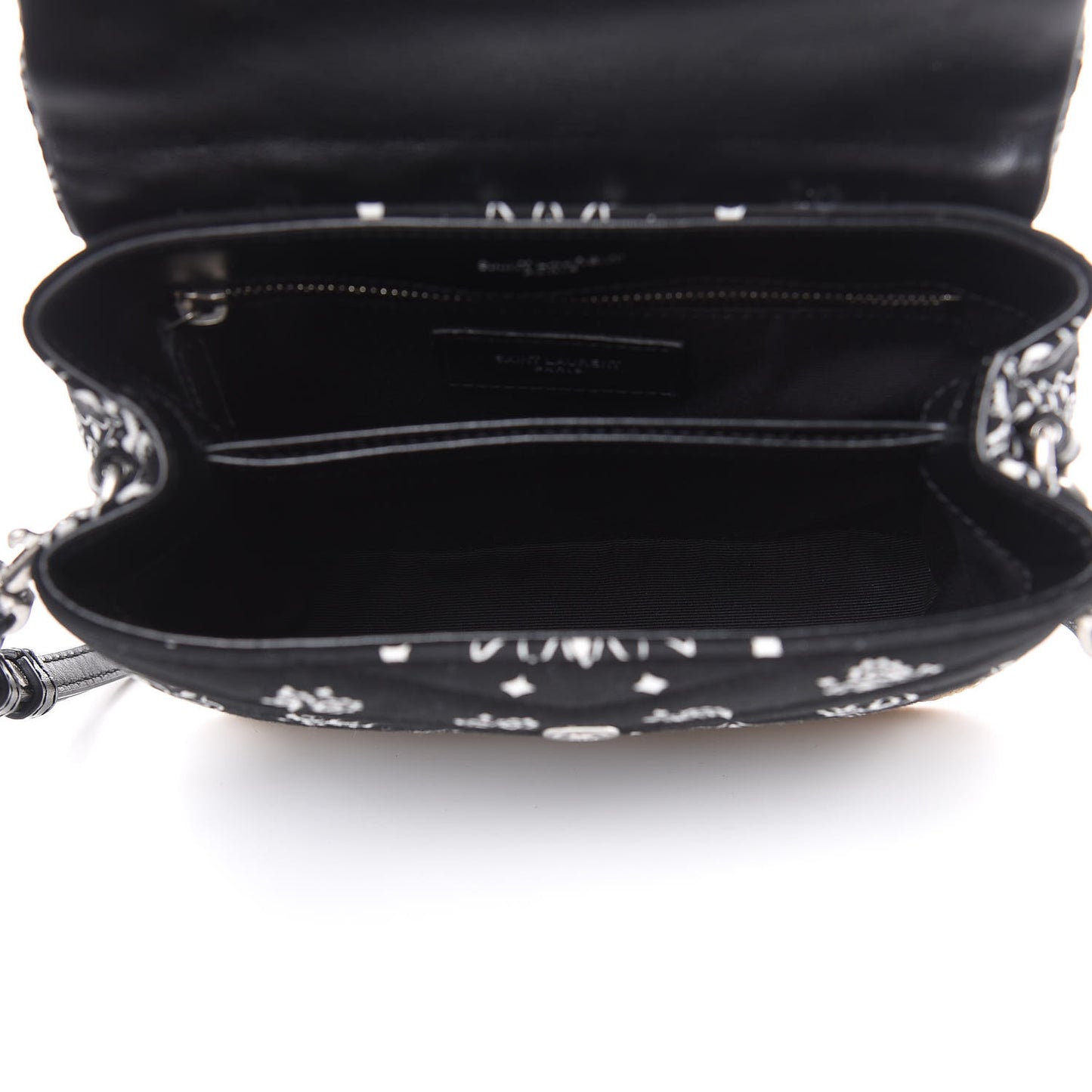 Cotton Bandana Y Quilted Monogram Toy Loulou Crossbody Bag Black White