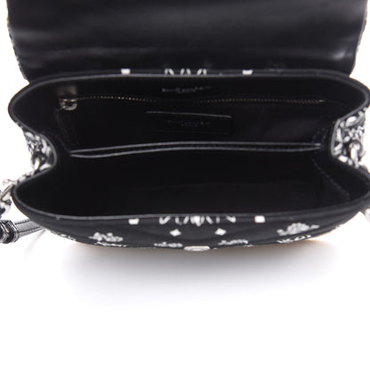 Saint Laurent Cotton Bandana Y Quilted Monogram Toy Loulou Crossbody Bag Black White 5 of 11