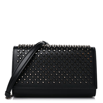 Christian Louboutin Calfskin Patent Spikes Paloma Clutch Black 1 of 9