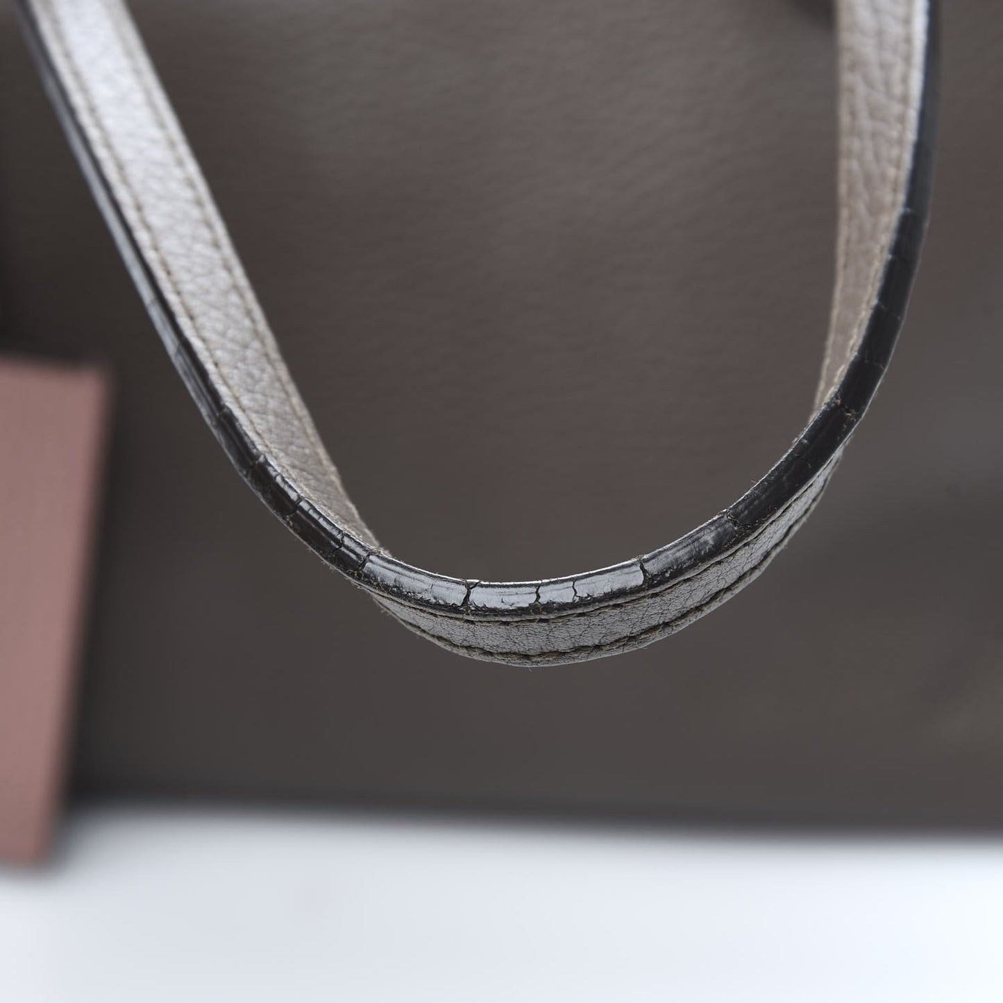 Dollar Calfskin Small Swing Tote Grey Field Soft Pink