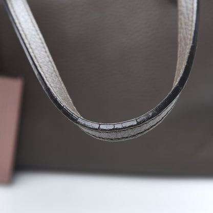 Gucci Dollar Calfskin Small Swing Tote Grey Field Soft Pink 10 of 13