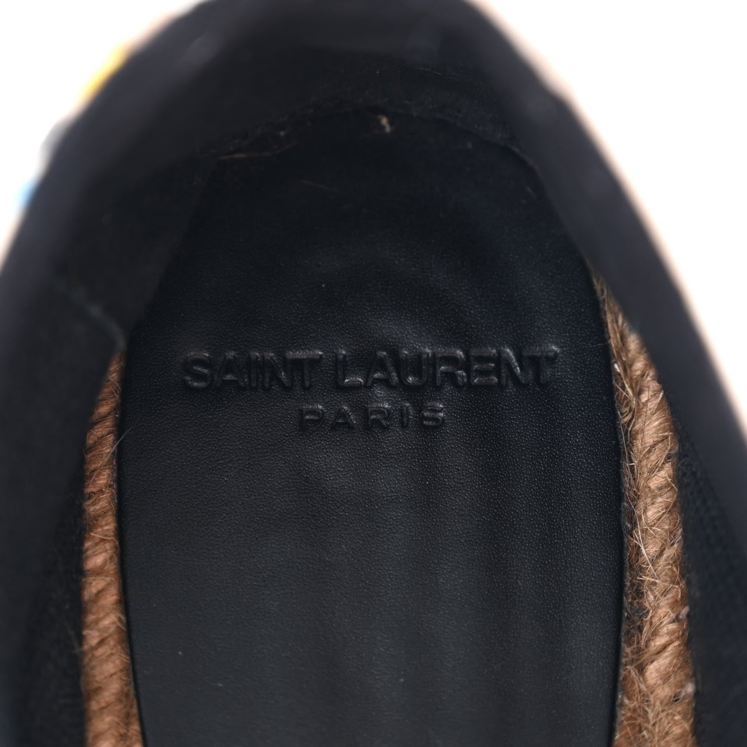 Saint Laurent Canvas Love Print Elba Logo Embroidered Espadrilles 38 Multicolor 6 of 11