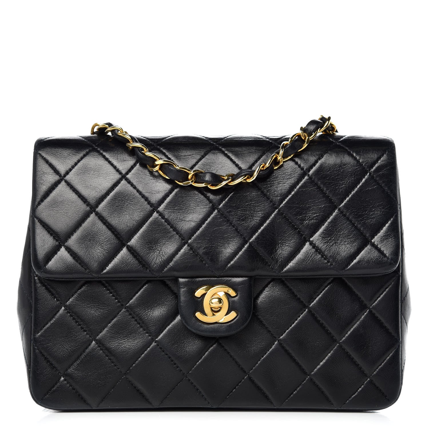 Chanel Lambskin Quilted Mini Square Flap Black 1 of 9