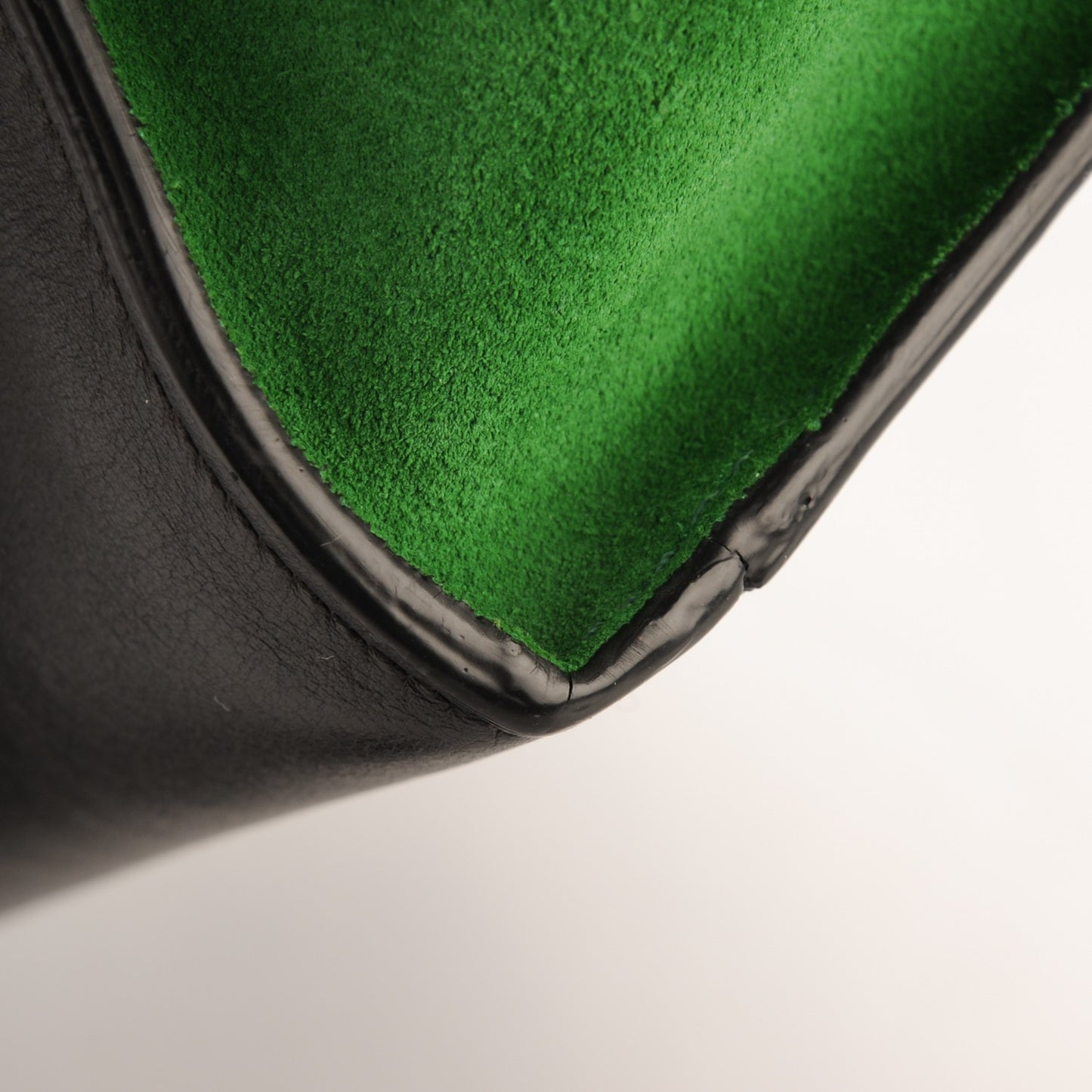 Calfskin Suede Small Tri-Color Trapeze Green Grass