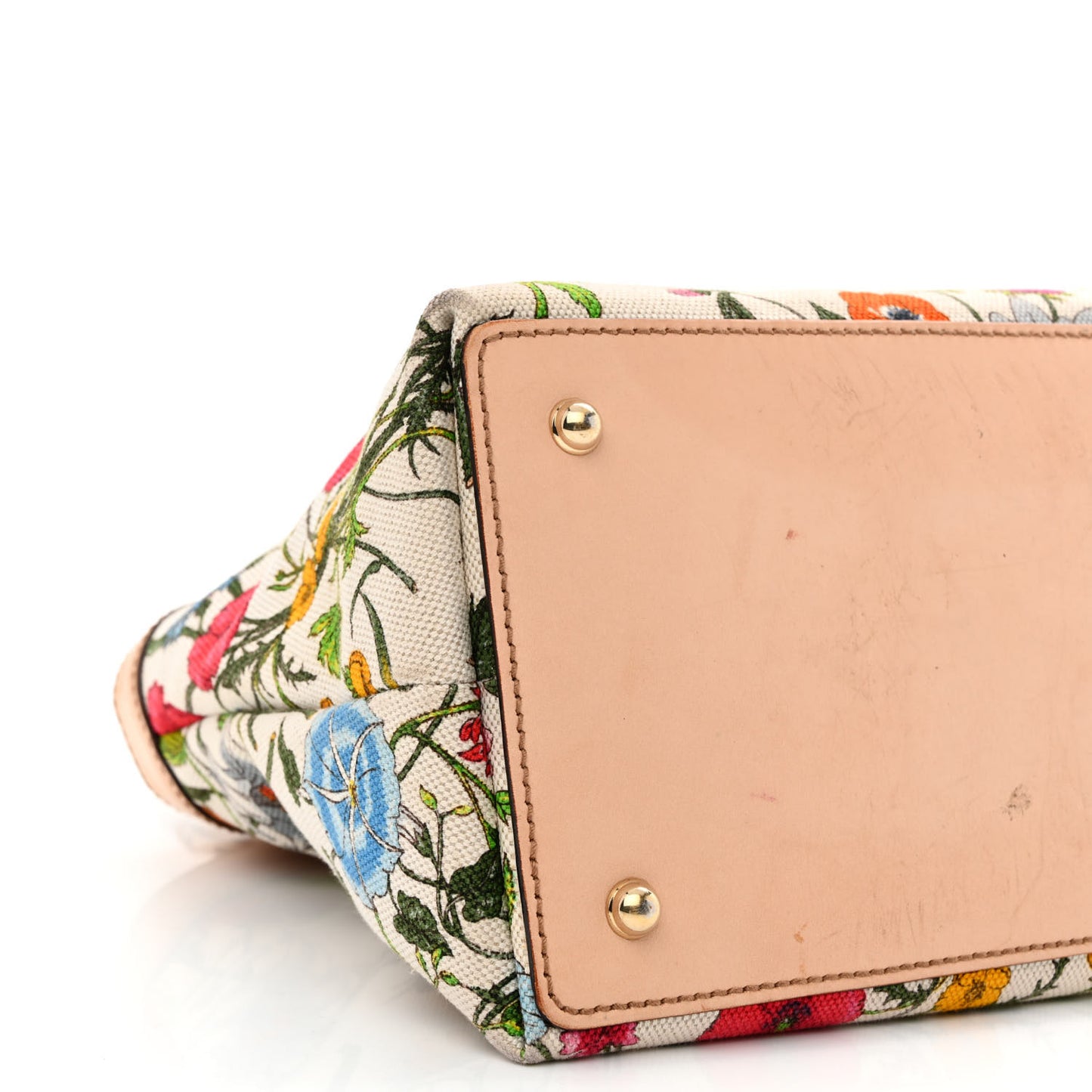 Canvas Floral Flora Bamboo Handle Bag