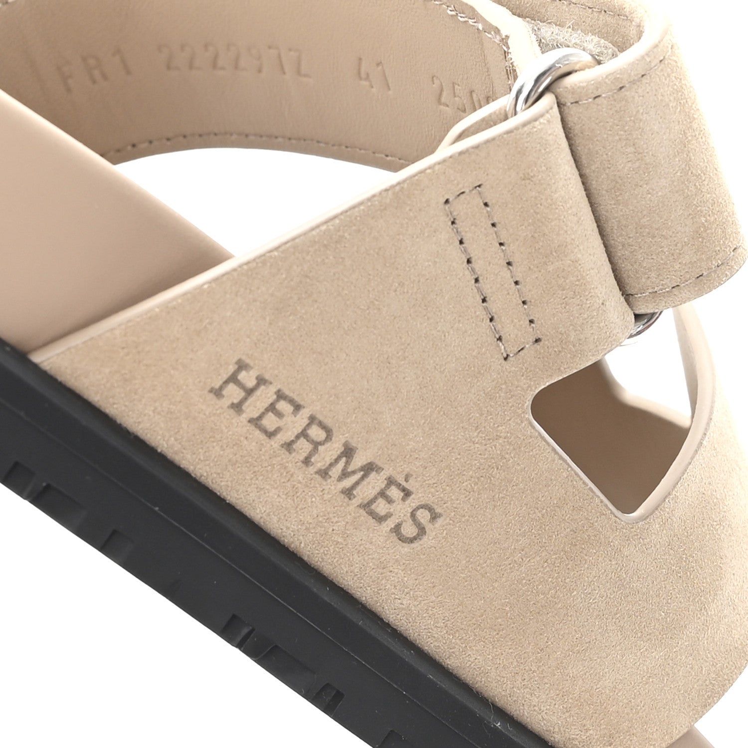 Hermes Suede Goatskin Womens Chypre Sandals 41 Beige Sable 9 of 10