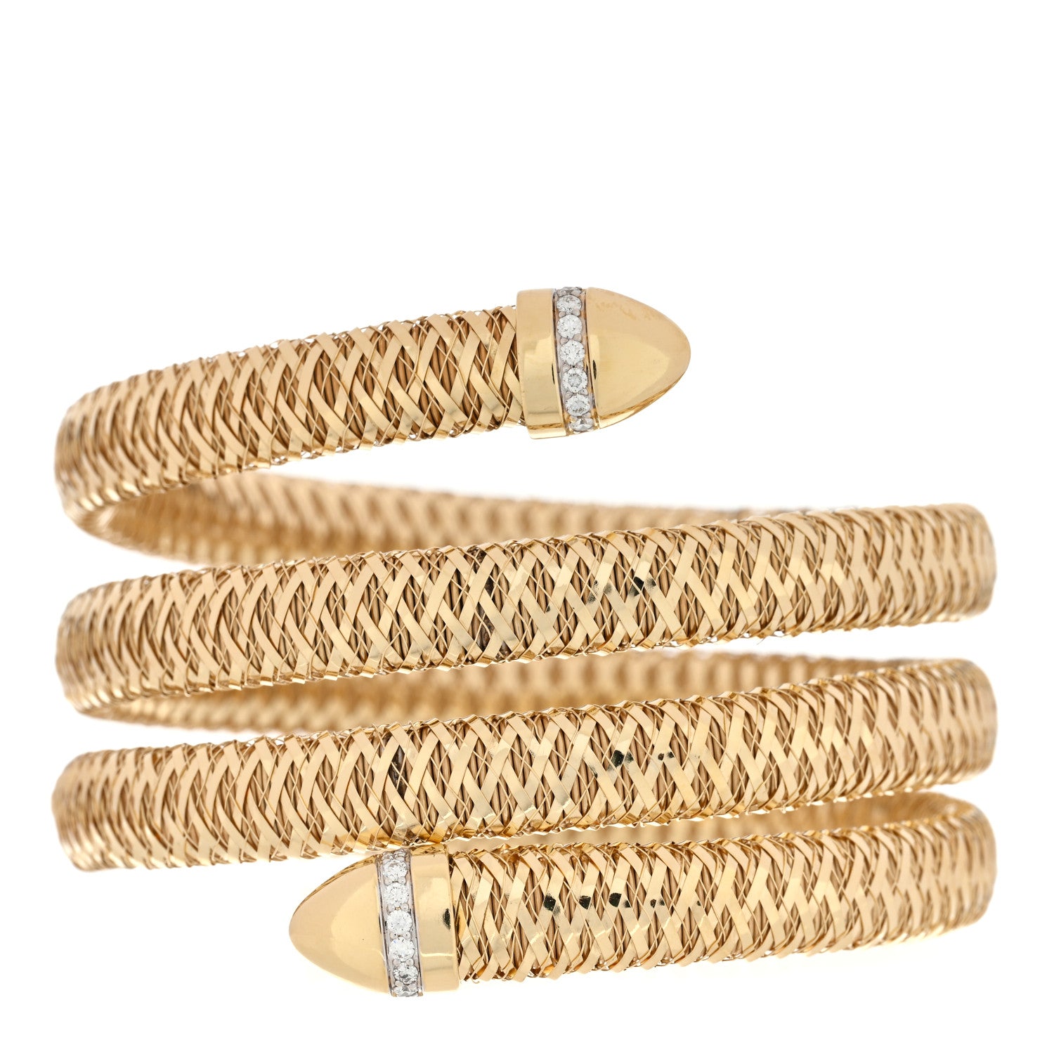 Roberto Coin 18K Yellow Gold Diamond Primavera Coil Bracelet 1 of 3