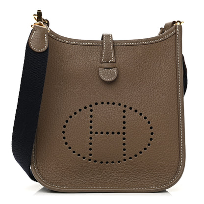 Hermes Taurillon Clemence Amazone Evelyne TPM Etoupe Bleu Indigo 1 of 11