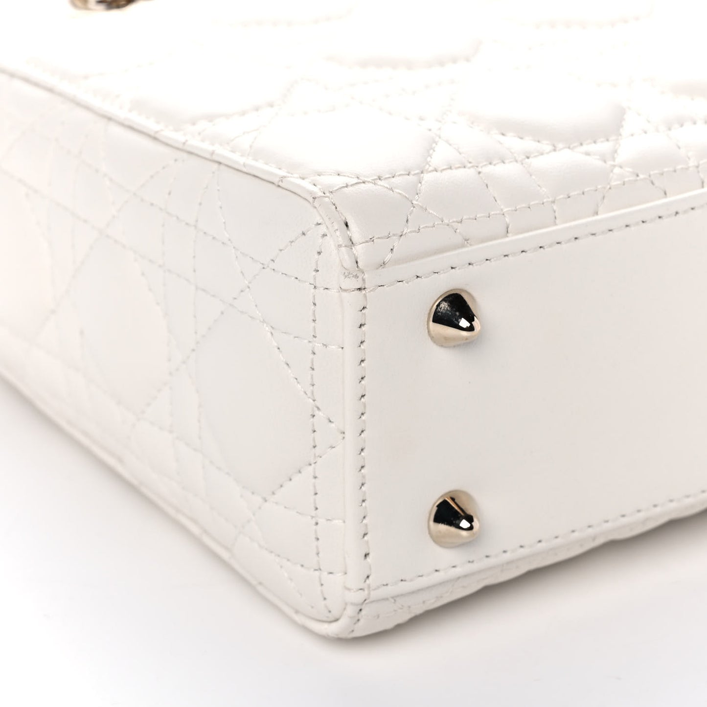 Lambskin Cannage Small My ABCDior Lady Dior White