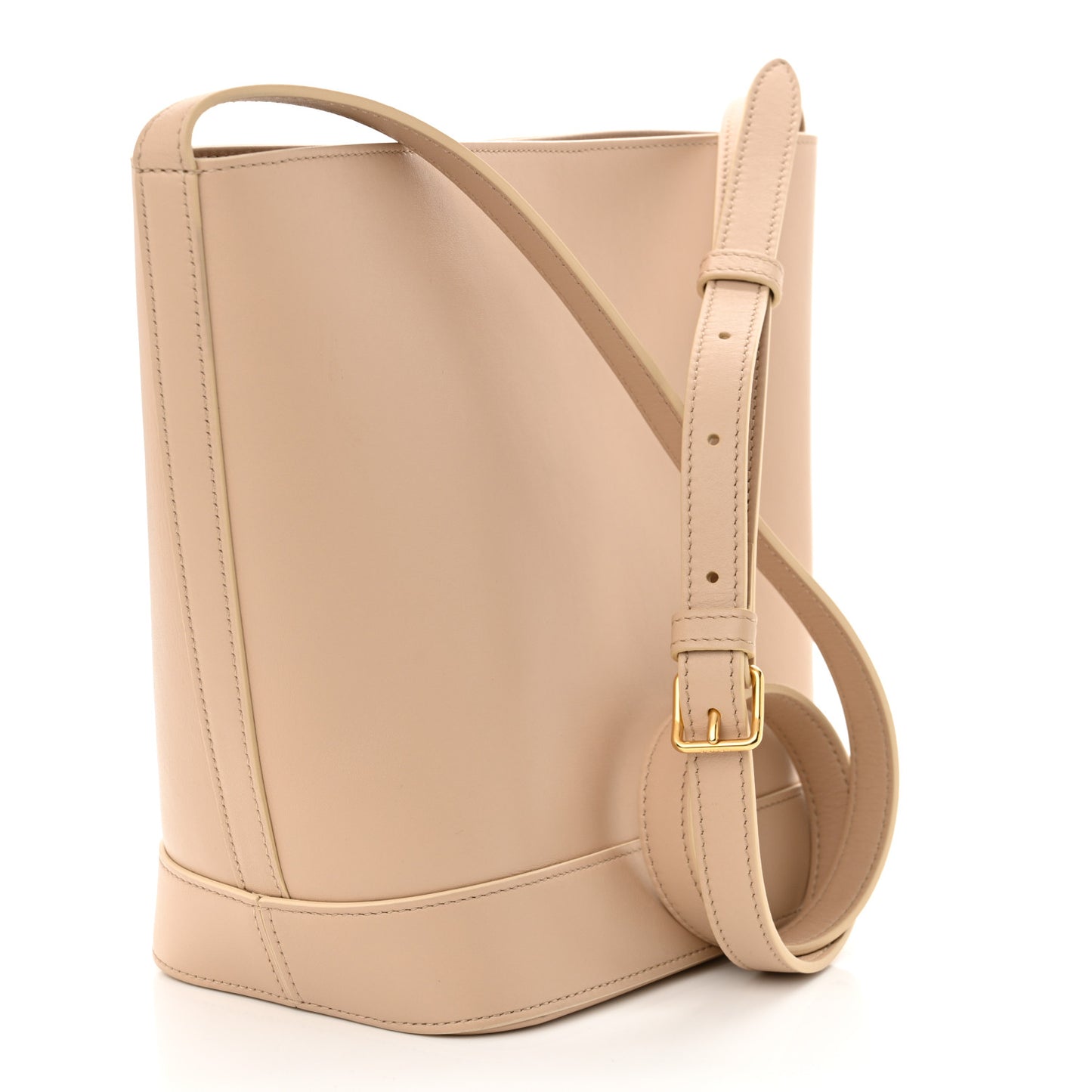Smooth Calfskin Small Cuir Triomphe Bucket Bag Brown Sepia