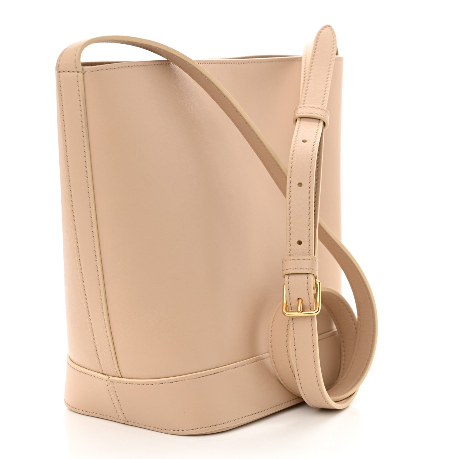Celine Smooth Calfskin Small Cuir Triomphe Bucket Bag Brown Sepia 3 of 10