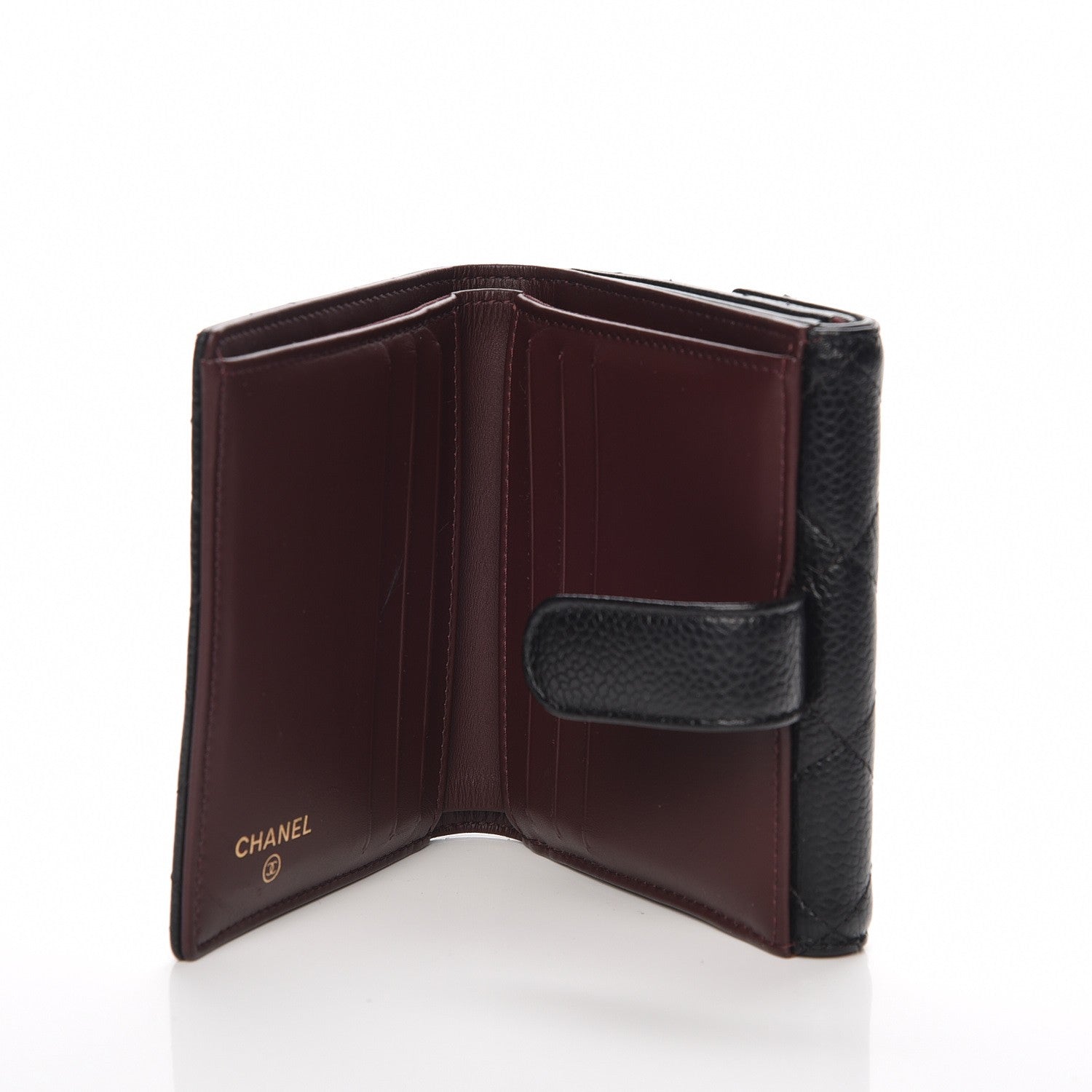 Chanel Caviar Quilted Compact French Flap Wallet Black 5 of 8