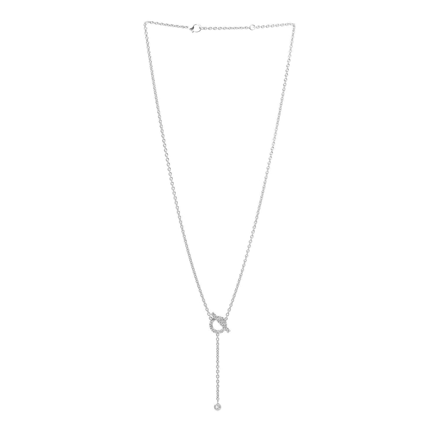 18K White Gold Diamond Finesse Lariat Necklace