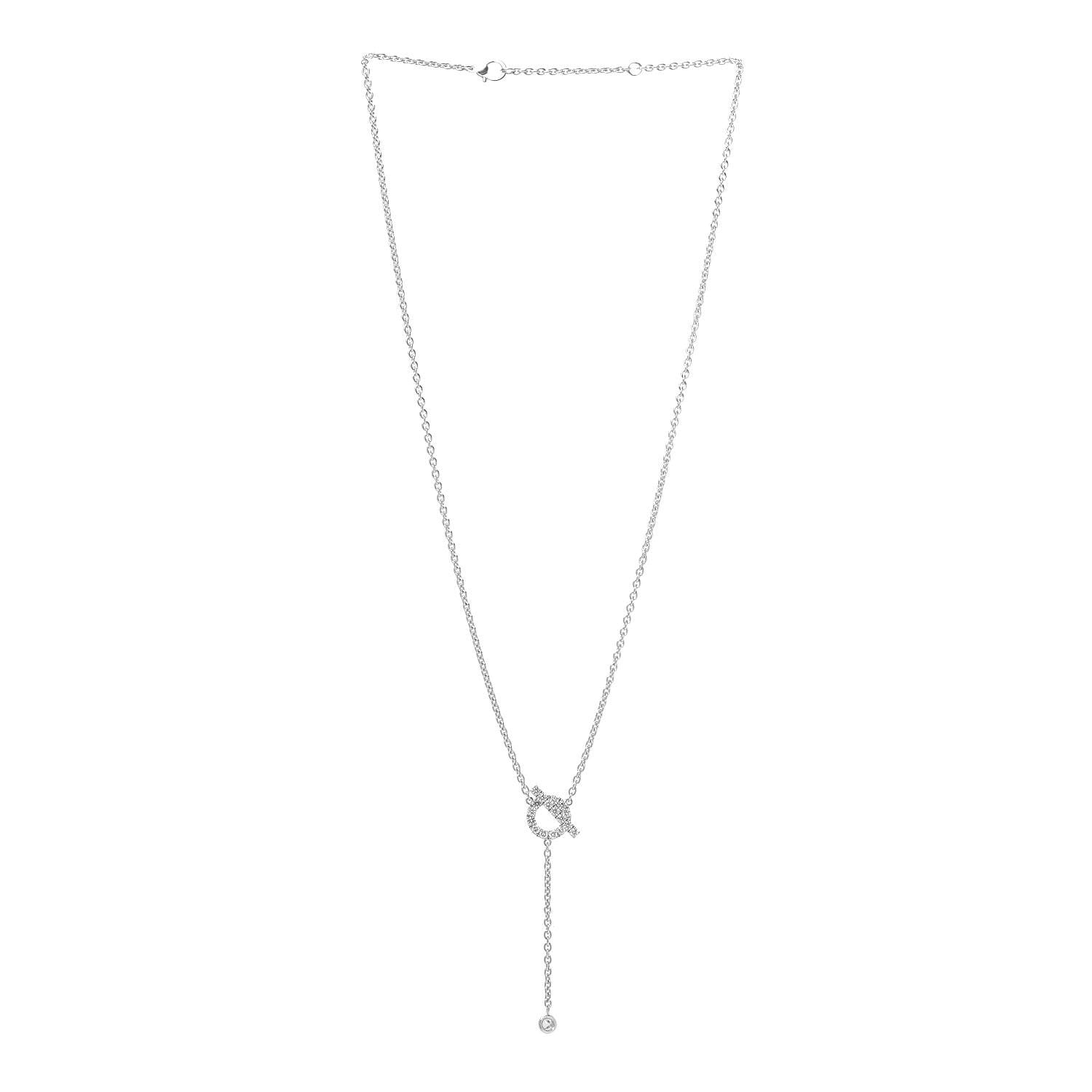 Hermes 18K White Gold Diamond Finesse Lariat Necklace 3 of 5